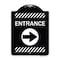 Signmission Flex Post Entrance with Right Arrow Decal for Flex Paddle Aluminum Sign, 18" L, 24" H, BW-1824-23959 A-DES-BW-1824-23959 - alternate 1